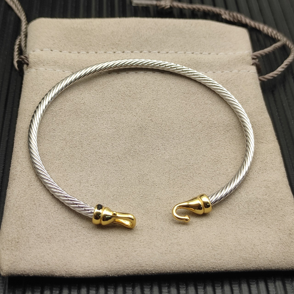 David Yurman 3mm Gold Hook Bracelet - Picture 2 of 5